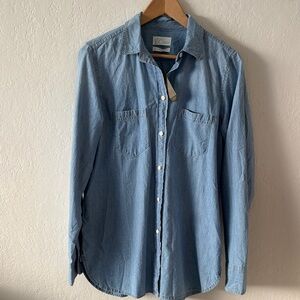 J. Crew Women’s Light Blue Chambray Button Down Shirt Tunic NWT Size 8
